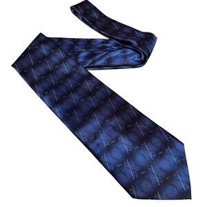Puritan Mens Navy Blue Geometric Pattern Polyester Tie